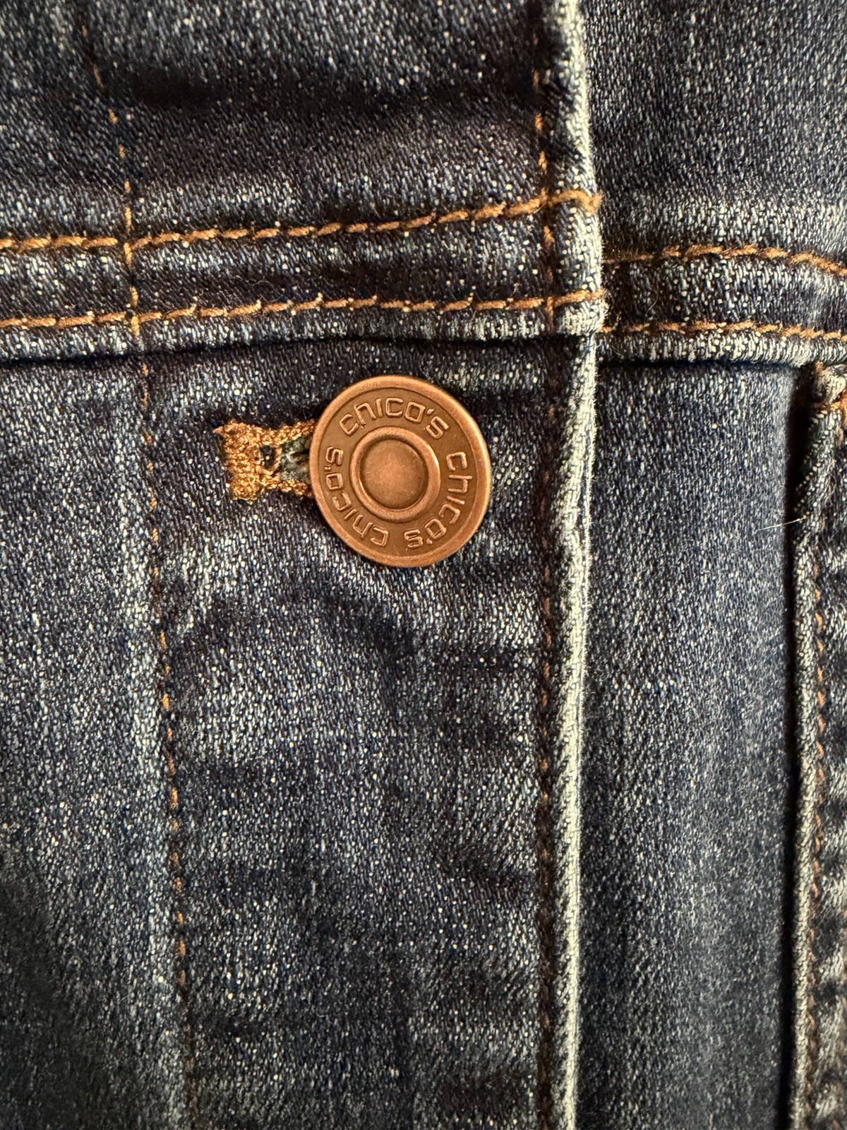 Chico's Embroidered Button Jacket Blue Floral Poc… - image 4