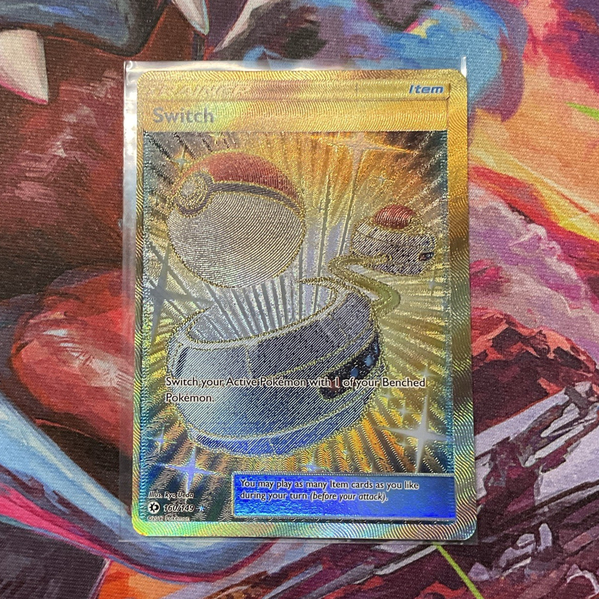 Pokemon TCG Switch 160/149 Secret Rare Full Art Holo Sun & Moon 2017 NM Miscut.
