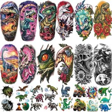 77 Sheets Dinosaur Temporary Tattoos for Kids Large, 77