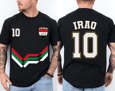 Iraq Soccer Shirt, Iraq Number 10 Soccer Jersey Style Shirt 
