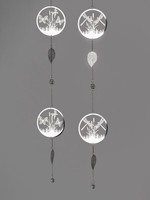 2Er Set DekohäNger Kreise Schmetterlinge + Libellen L. 78Cm Silber Formano Wa