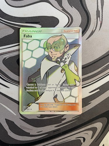 Pokémon TCG Faba Lost Thunder Full Art Card 208/214 Near Mint Condition
