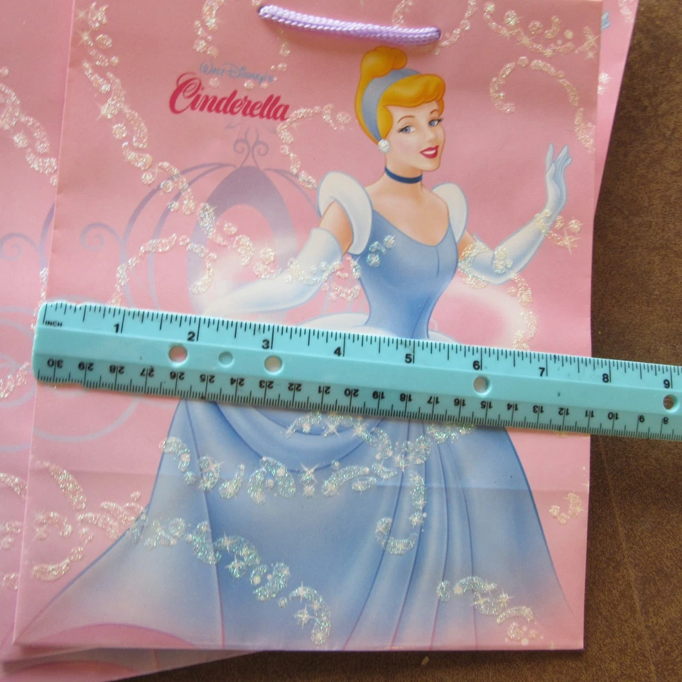 Lote de 8 Bolsas de Regalo Disney - Cenicienta, Azul y Rosa + Brillo - Para Sello Foto 3 de 4