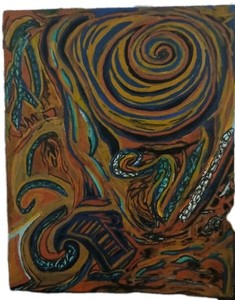 Handpainted Acrylic Painting Original Abstract Art Signed By Artist  8"×10" 