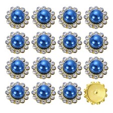 200 St. N&auml;hsteine 12mm Blumenform Perlensteine, Blau f&uuml;r DIY