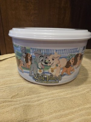 Disney Lady & the Tramp II Scamp s Adventure Kellogg Plastic Bowl with Lid