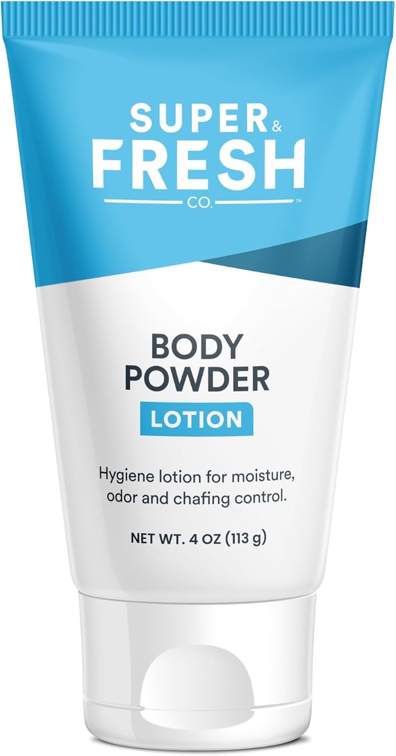 Super Fresh Body Powder Lotion by SweatBlock - Talc Free, Anti-Chafing, Deodori