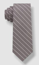 Dkny Men's Beige Pillar Stripe Slim Silk Neck-Tie Size 60 x 2.75