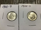 1955 p and 1955 d roosevelt dimes MS