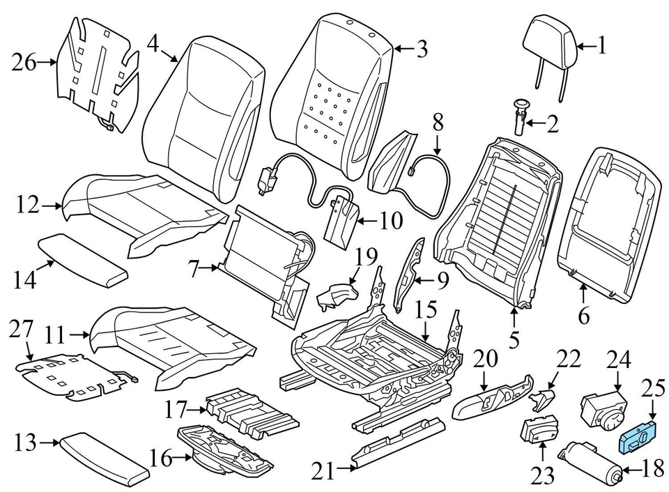 2016-2018 BMW 340I XDRIVE - Front LEFT SEAT Adjustment Switch 9382455 - Image 4 of 4