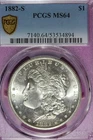 1882 S PCGS MS64 MORGAN SILVER DOLLAR #B52100