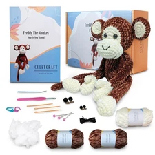 Freddy The Monkey Crochet Kit for Beginners DIY Animal Kit Instructions