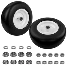 2PCS 13x5.00-6 Front Smooth Flat Free Tire & Wheel Set For Zero-Turn Lawn Mower