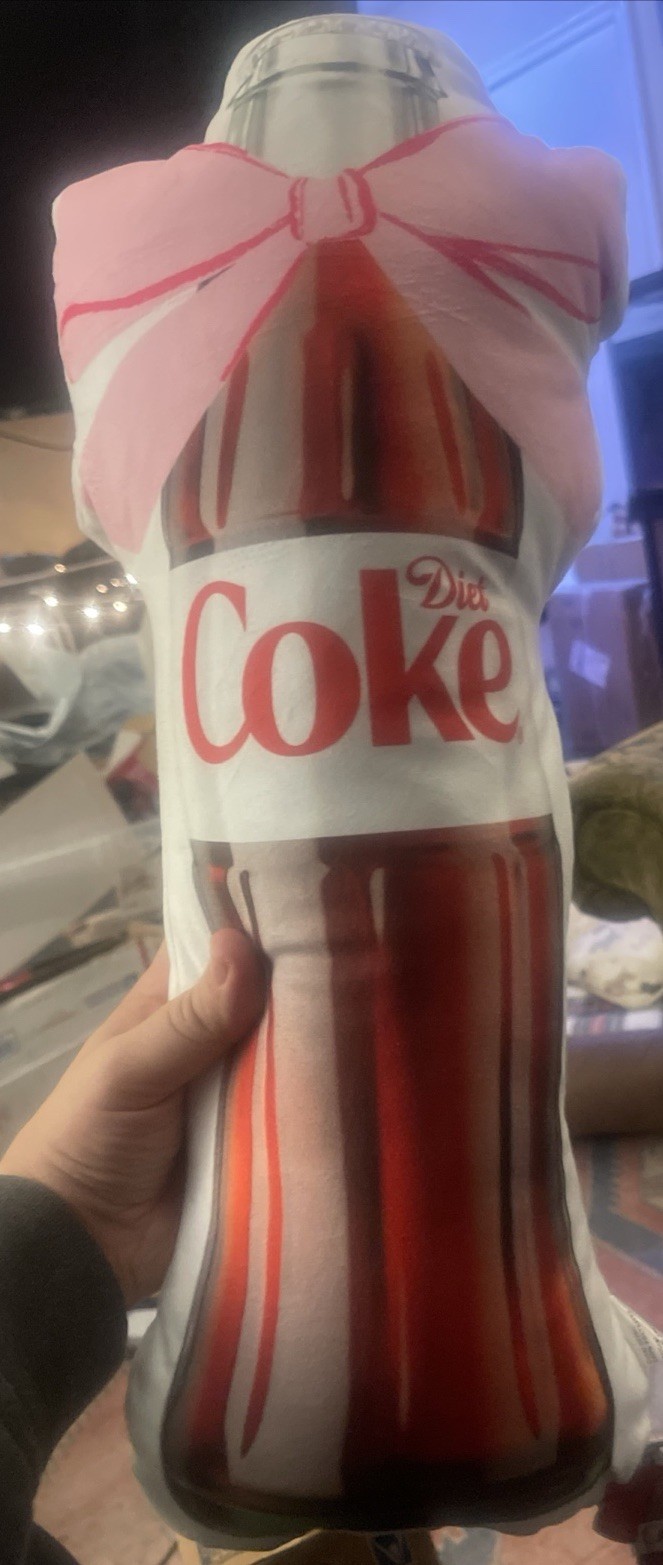DIET COKE BOTTLE Novelty 19’ Plush Throw Pillow White NWT-TARGET COLLAB SOLD OUT