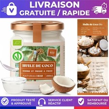 Huile de Coco Bio Vierge 200 ml NaturaleBio, crue pressée à froid, non raffinée