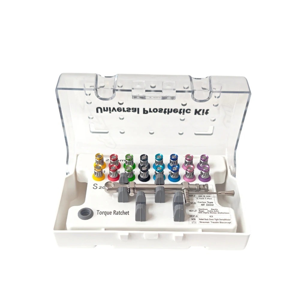Cle dynamometrique implant dentaire 10 70Ncm en acier chirurgical avec coffret de 16pcs