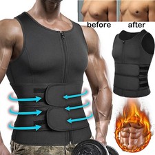 Men's Sauna Suit Sweat Vest Neoprene Shirt Body Shaper Weight Loss Waist Trainer
