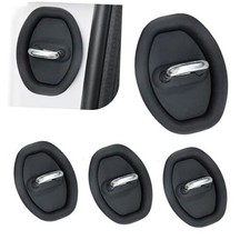 4 PCS Car Door Latch Lock Cover, Silicone Door Latch Protective Cover, Black