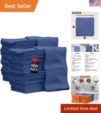 Auto Mechanic Shop Towels 100 Pack Bulk Rags 100 Cotton Commercial Grade Sho...