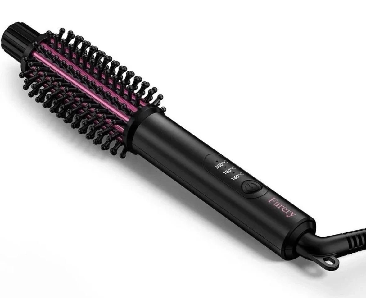 Hair Thermal Heated Brush Straightener Curler Argan Oil Keratin Tourmaline Tech