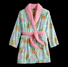 Star Wars Mandalorian Baby Yoda Kids Robe Size 6 Girls Grogu Gown Sleepwear