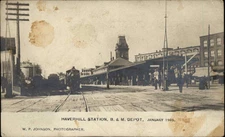HAVERHILL MASS MA Railroad Train Station B&M Depot Antique RPPC