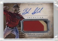 2015 Bowman Inception 43/50 Braden Shipley #IAP-BS Jumbo Patch Auto 7ut