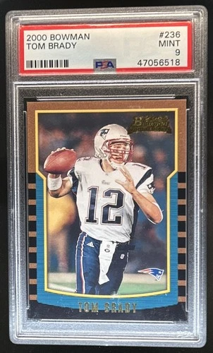 2000 Bowman Tom Brady Rookie RC #236 Patriots PSA 9