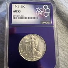 1942 WALKING LIBERTY HALF DOLLAR 50C NGC AU53 GEM UNCIRCULATED BU