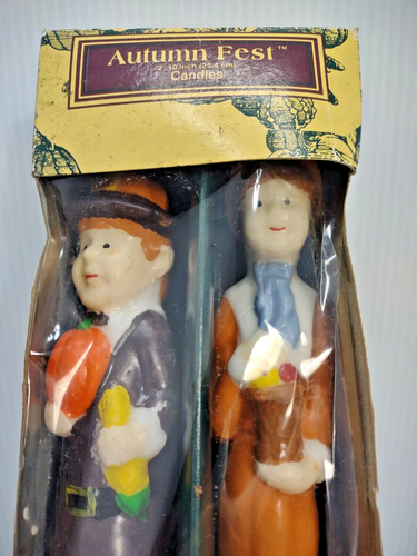Kmart Vintage Autumn Fest set of 2 Candles 10" - Picture 2 of 5