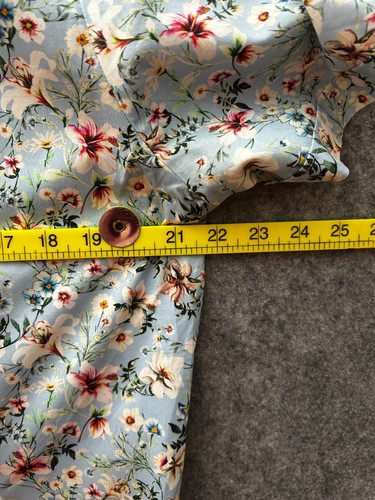 Camicia uomo Olymp livello 5 body fit blu cipria stampa floreale manica corta L cotone - Foto 6 di 8