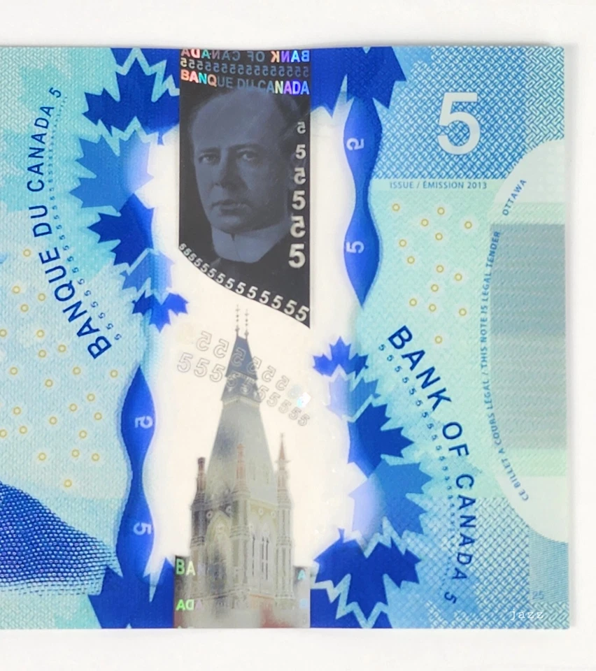 SET 10 Canada Banknote 2013 (2022) $5 Polymer P106e Lane/Macklem UNC. #INK - Image 4 of 4
