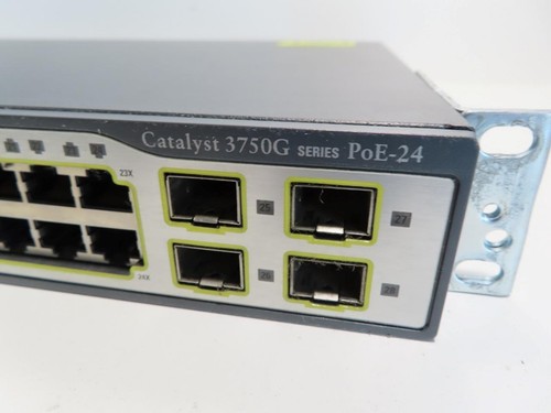CISCO WS-C3750G-24PS-E 24 PORT POE GIGABIT SWITCH - Picture 2 of 10
