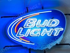 Bud Light Beer Neon Sign 20"x15" Lamp Bar With HD Vivid Printing SY