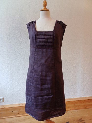 Etui Kleid leicht ausgestellt Promod gefüttert Aubergine Band Gr. 36 / 38, S / M