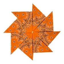 Junevna 100% Cotton 8 Pack Cotton Bandanas（Orange）