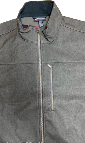 KIRKLAND MEN'S PERFORMANCE BRUSHED FLEECE WATER RESISTANT JACKET(BROWN SMALL)NWT - Picture 2 of 3