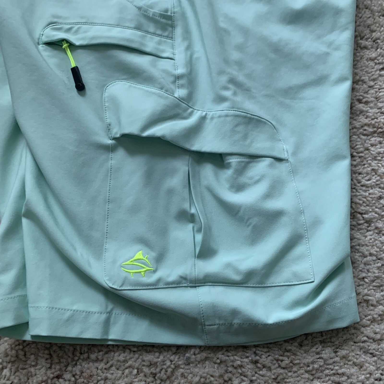 Loco Skailz Short's Men's Size 36 Fishing Performance Cargo Mint Green