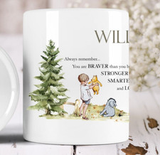 Image of Personalised Winnie the Pooh Money Box "You are Braver..." Ceramic Jar Gift Idea