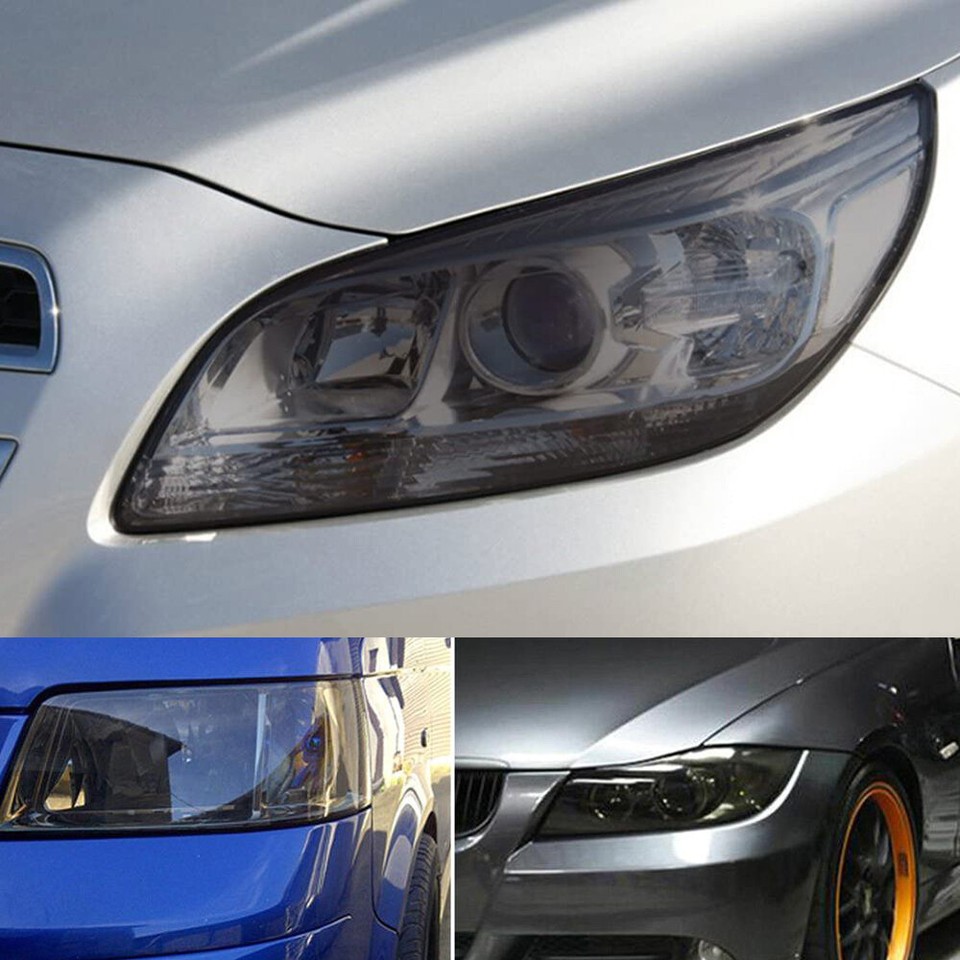 Light Black Car Rear Lights Fog Tail Light Film Stickers Trims Wrap