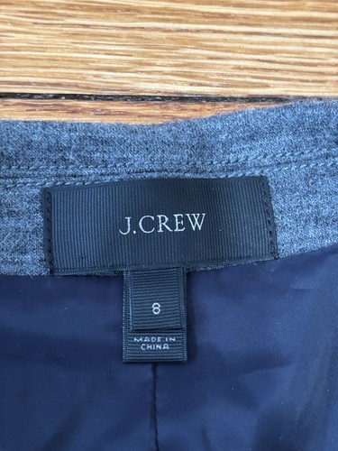 J. Crew Womens 2 Button Blazer Sweater Jacket Sz 8 Blue Gray Cotton Wool Preppy - Picture 4 of 6