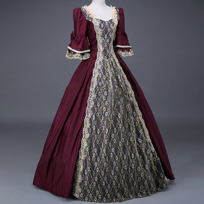 Women Vintage Medieval Victorian Dress Renaissance Ball Gowns