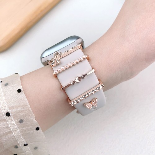 Charms Rhinestones For Apple Watch 42 44 55 46 49mm Silicone Band Decoration - Picture 2 of 35