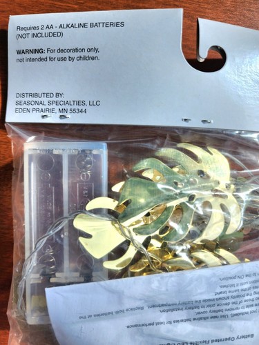 2 pack Gold Leaf string of Holiday Lights Battery powered - Picture 2 of 4