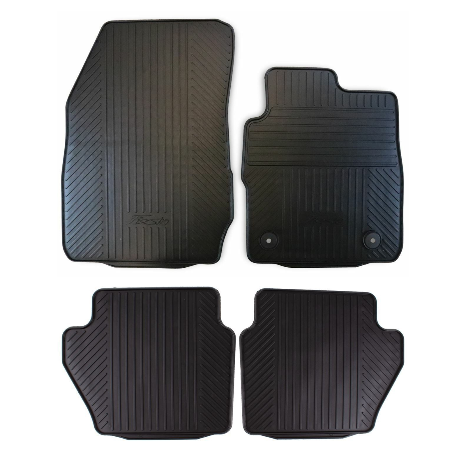 Genuine Ford Fiesta Mk7 Front & Rear Rubber Contoured Car Floor Mats ...