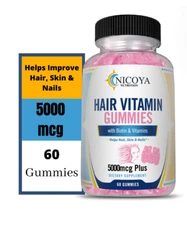 Hair Gummy Vitamins 5000 mcg+ | Faster, Stronger, Healthier Skin & Hair Growth