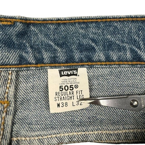 Vintage Levi's 505 Jeans Mens 38x32 USA Made Regular Straight 90s Cowboy Western - Picture 3 of 8