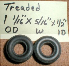 1 Pr Black Racing Tires Tall 1 1/16" X 5/16" X ID 1/2" treaded 1/24 Scale NOS