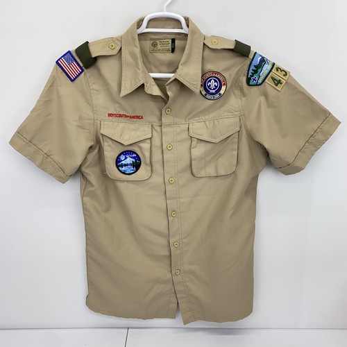 BOY SCOUTS Of America Shirt Mens Small VENTED Uniform BSA Microfiber Scout - Picture 2 of 11