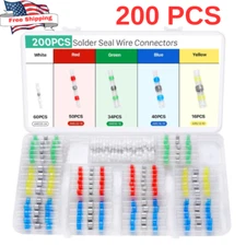 200PCS Waterproof Heat Shrink Solder Seal Sleeve Butt Terminals Wire Connectors